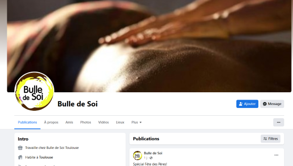 accueil page facebook Bulle de Soi à Toulouse